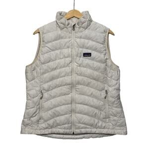 Patagonia Quilted Zip Up Puffer Down Sweater Vest Off-White S
